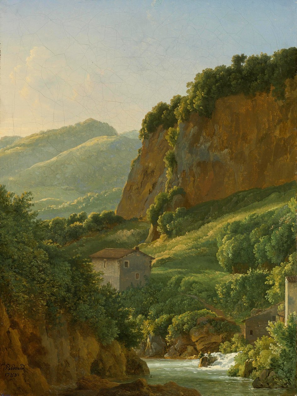 Widok na klasztor San Cosimato, na północ od Rzymu autorstwa Jean Joseph Xavier Bidauld