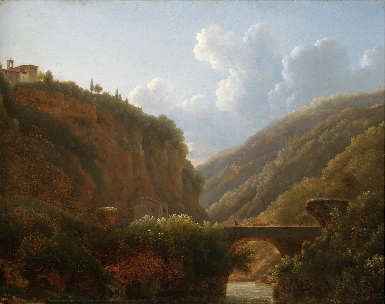Widok na klasztor San Cosimato, na północ od Rzymu autorstwa Jean Joseph Xavier Bidauld