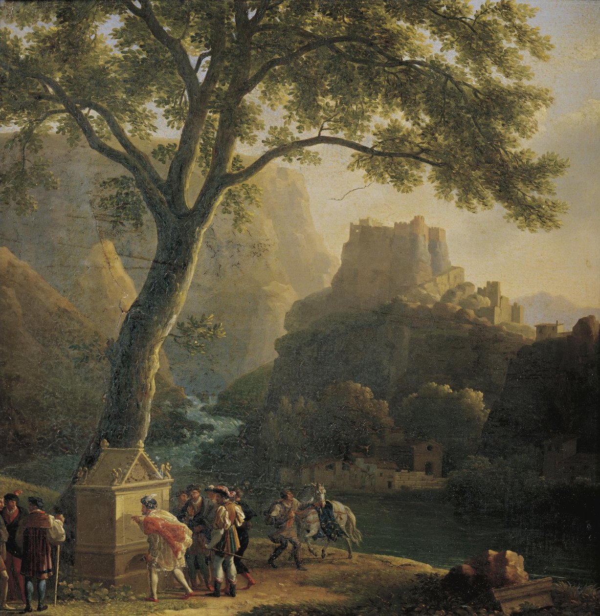 Francuski: François Ier à la fontaine de Vaucluse Franciszek I przy fontannie w Vaucluse autorstwa Jean Joseph Xavier Bidauld