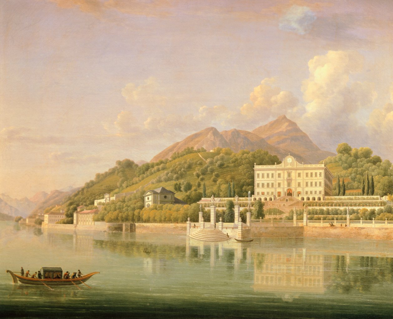 Villa Carlotta w Tremezzo nad jeziorem Como, autorstwa Jeana Josepha Xaviera Bidaulda (1758-1846), Włochy autorstwa Jean Joseph Xavier Bidauld