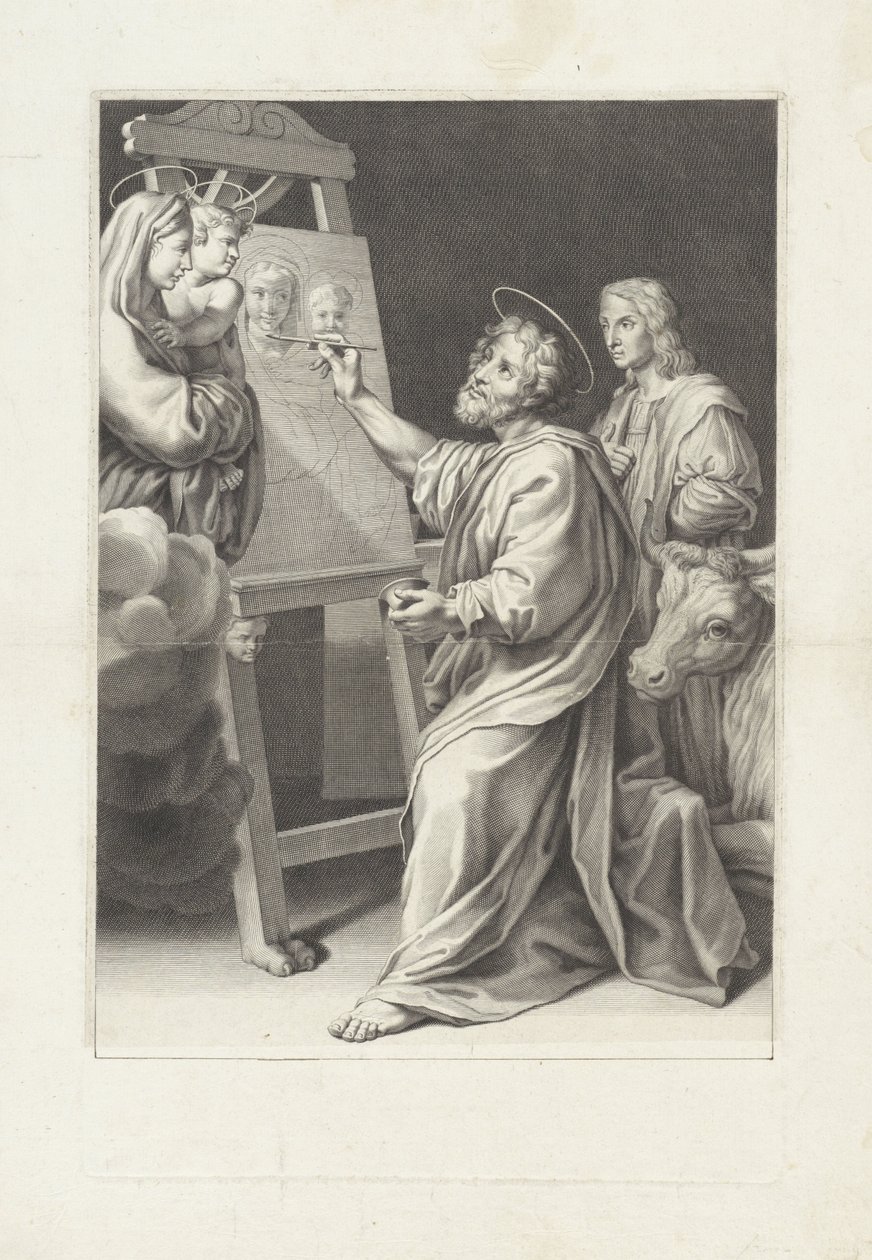 Łukasz maluje Mary autorstwa Jean Langlois
