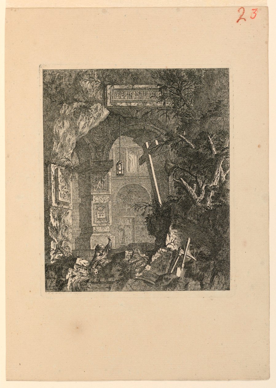 Saint-Francois (?) w krajobrazie ruin autorstwa Jean Laurent Legeay