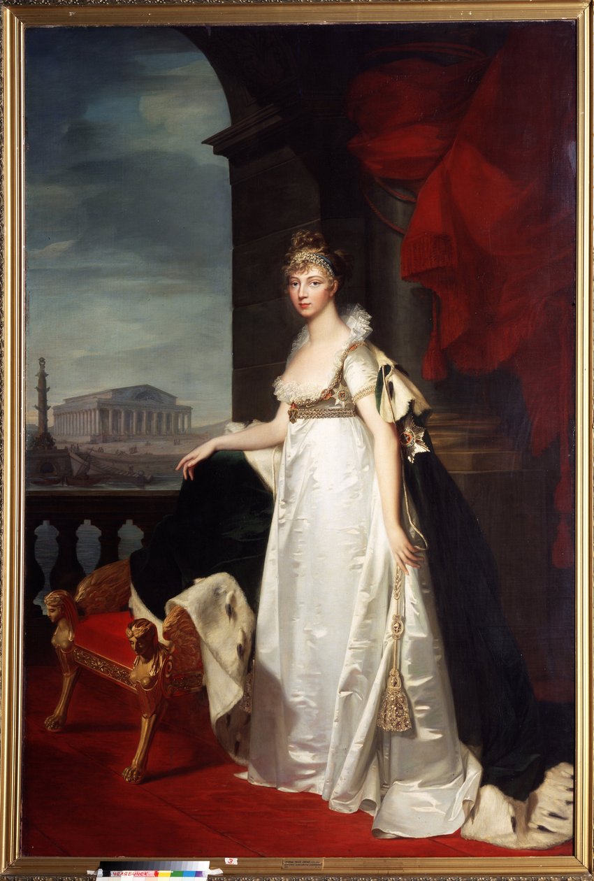 Portret cesarzowej Elisabeth Alexeievna (Elizabeth Alexeievna, księżniczka Louise Augusta z Baden lub Baden autorstwa Jean Laurent Monnier