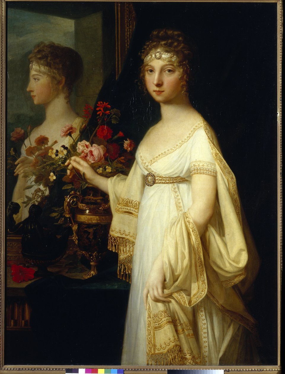 Portret cesarzowej Rosji Elisabeth Alexeievna, księżniczka Louise Augusta z Baden (1779-1826) (Cesarzowa Elżbieta Aleksiejewna, księżniczka Louise z Baden - Obraz Jeana Laurenta Monniera (1743/46-1808), olej na płótnie (130,5x99 cm) autorstwa Jean Laurent Monnier