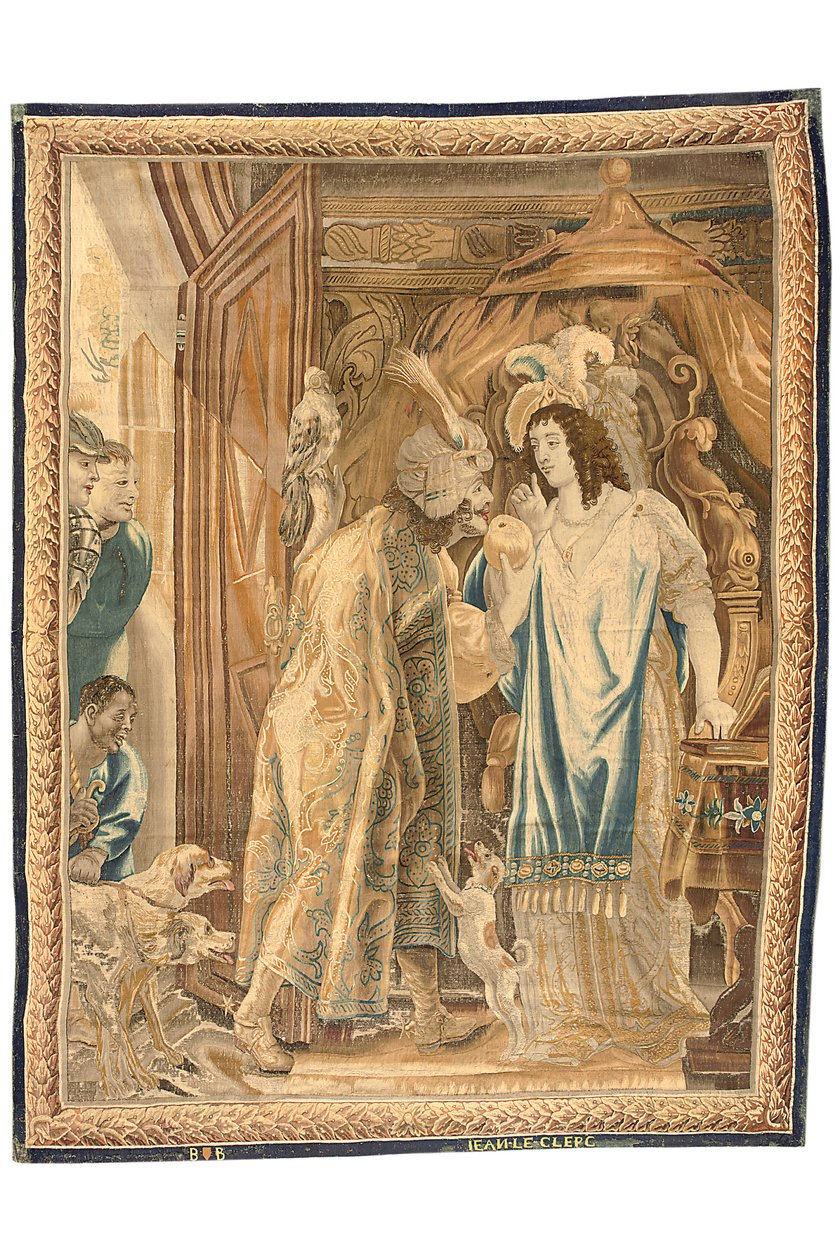 Gobelin brukselski z kompletu sześciu, ok.1650 (wełna i jedwab) autorstwa Jean Le and Eggermans Daniel II Clerc