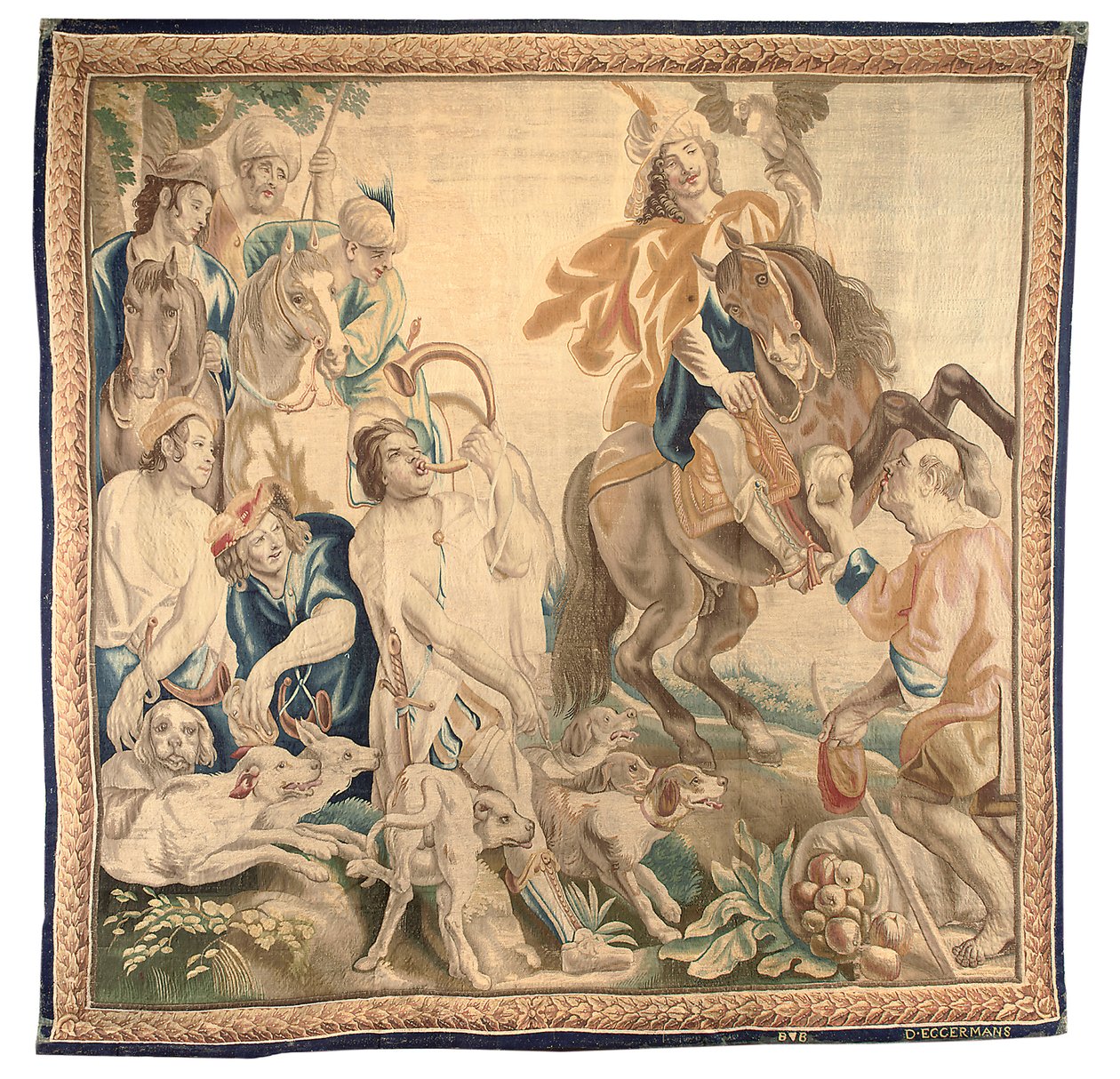 Gobelin brukselski z kompletu sześciu, ok.1650 (wełna i jedwab) autorstwa Jean Le and Eggermans Daniel II Clerc