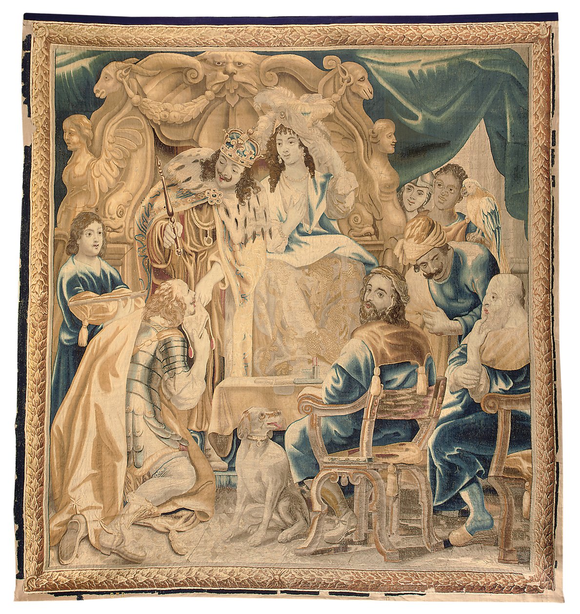 Gobelin brukselski z kompletu sześciu, ok.1650 (wełna i jedwab) autorstwa Jean Le and Eggermans Daniel II Clerc