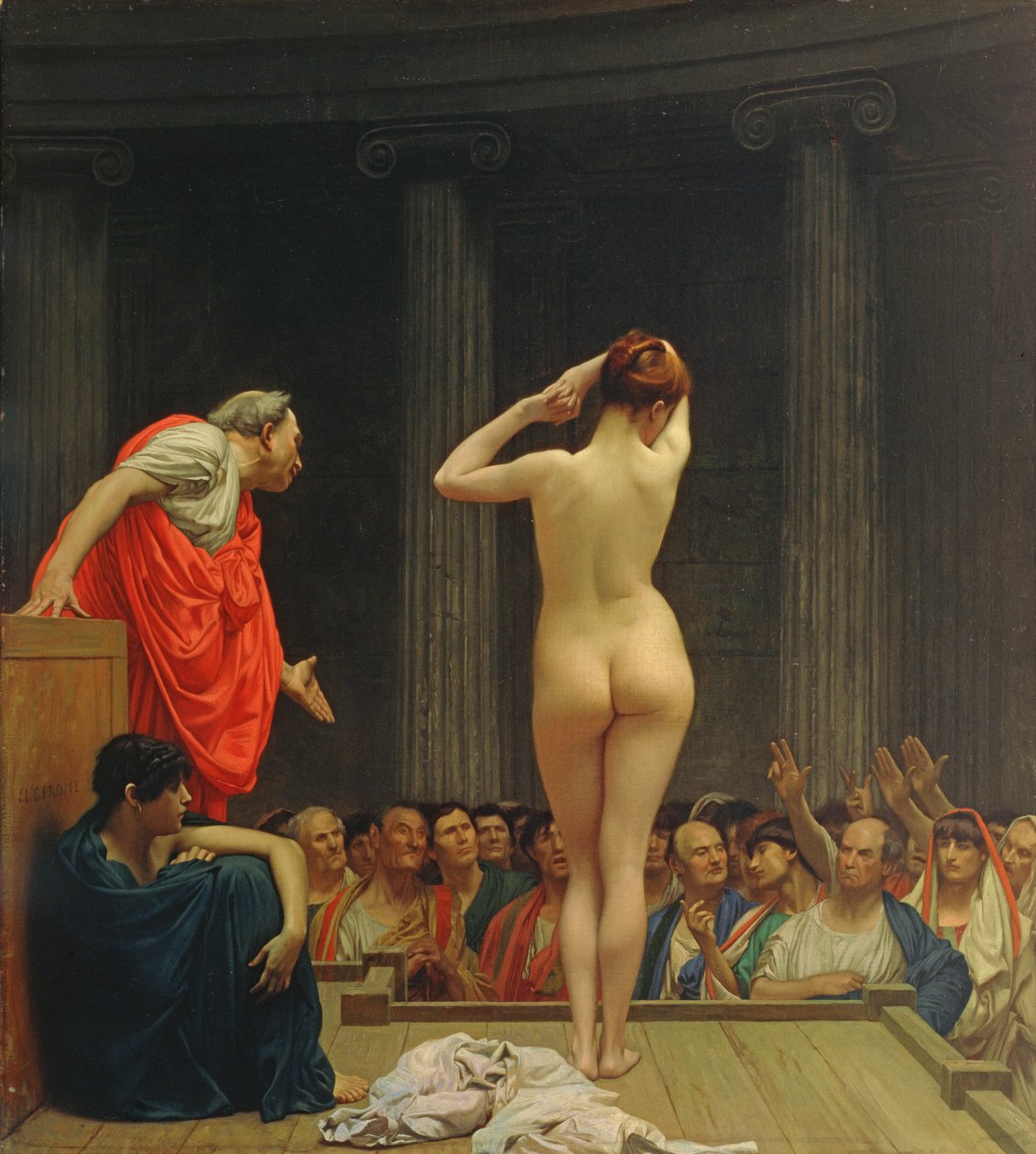 Rzymski rynek niewolników autorstwa Jean Leon Gerome