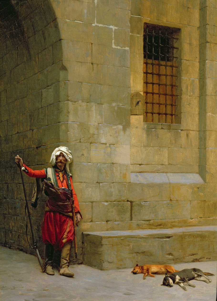 Arnaut i psy autorstwa Jean Leon Gerome