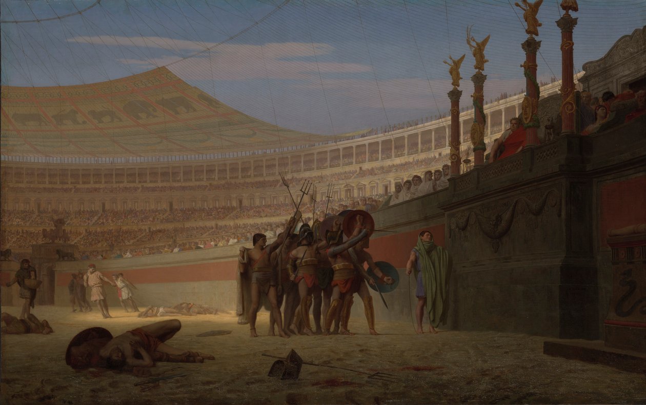 Niech żyje Cezar! Morituri te salutant (Niech żyje Cezar! My, którzy mamy umrzeć, pozdrawiamy Cię) autorstwa Jean Leon Gerome