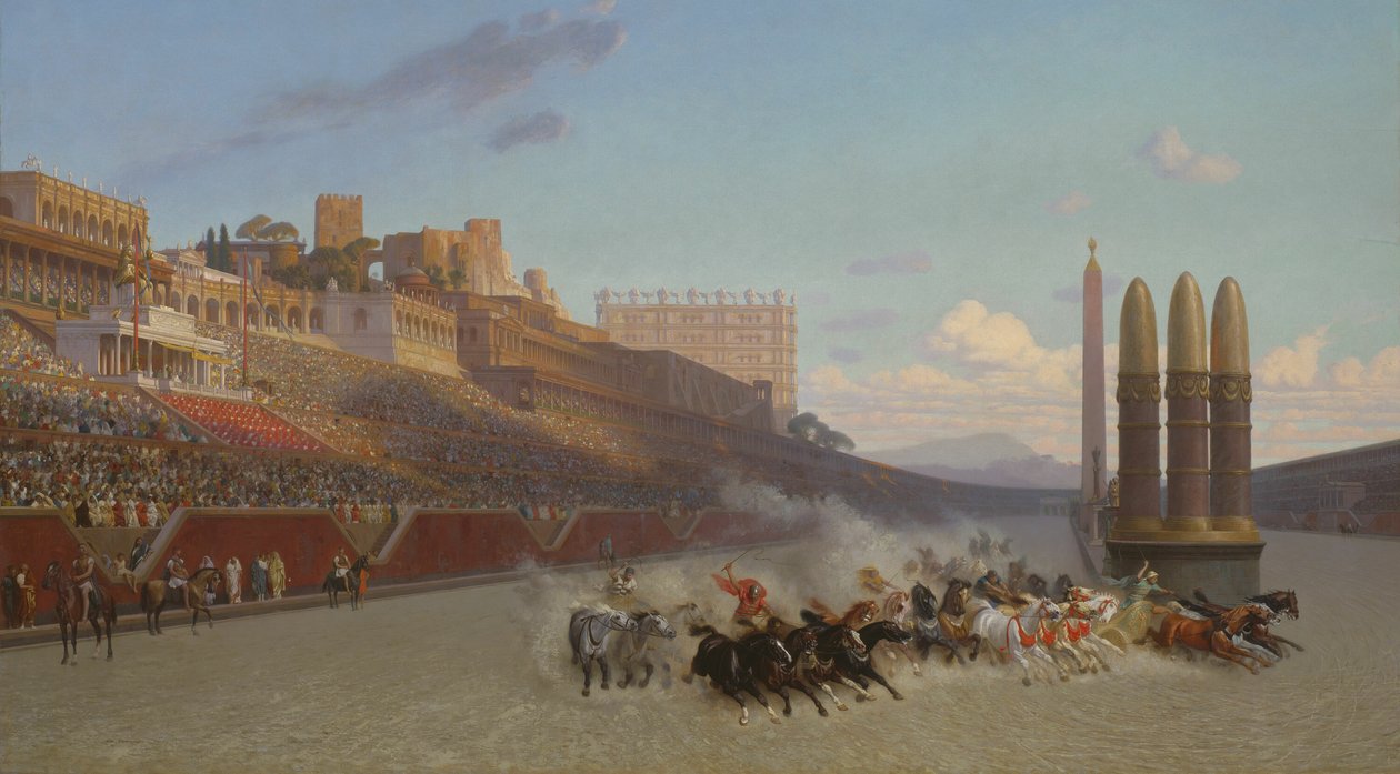 Wyścig rydwanów autorstwa Jean Leon Gerome