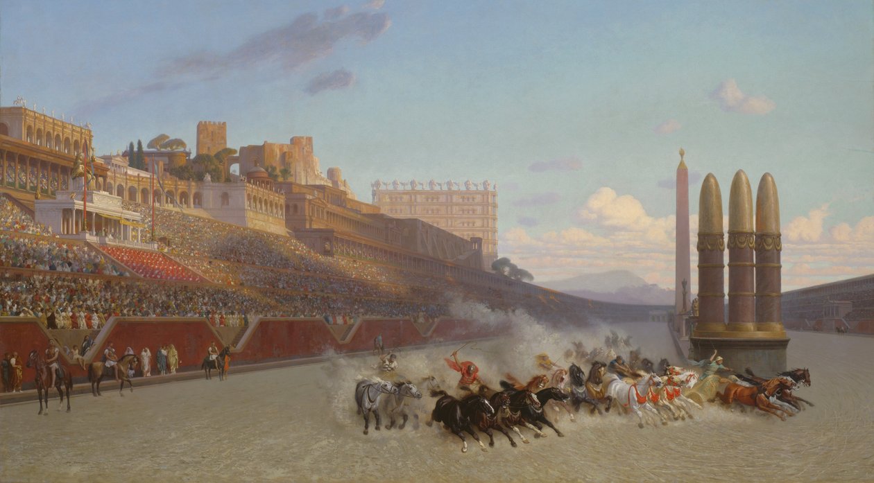 Wyścig rydwanów, 1876 autorstwa Jean Leon Gerome