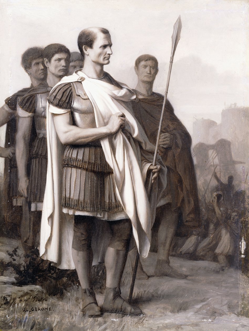 Juliusz Cezar i jego laska, autorstwa Jean Leon Gerome