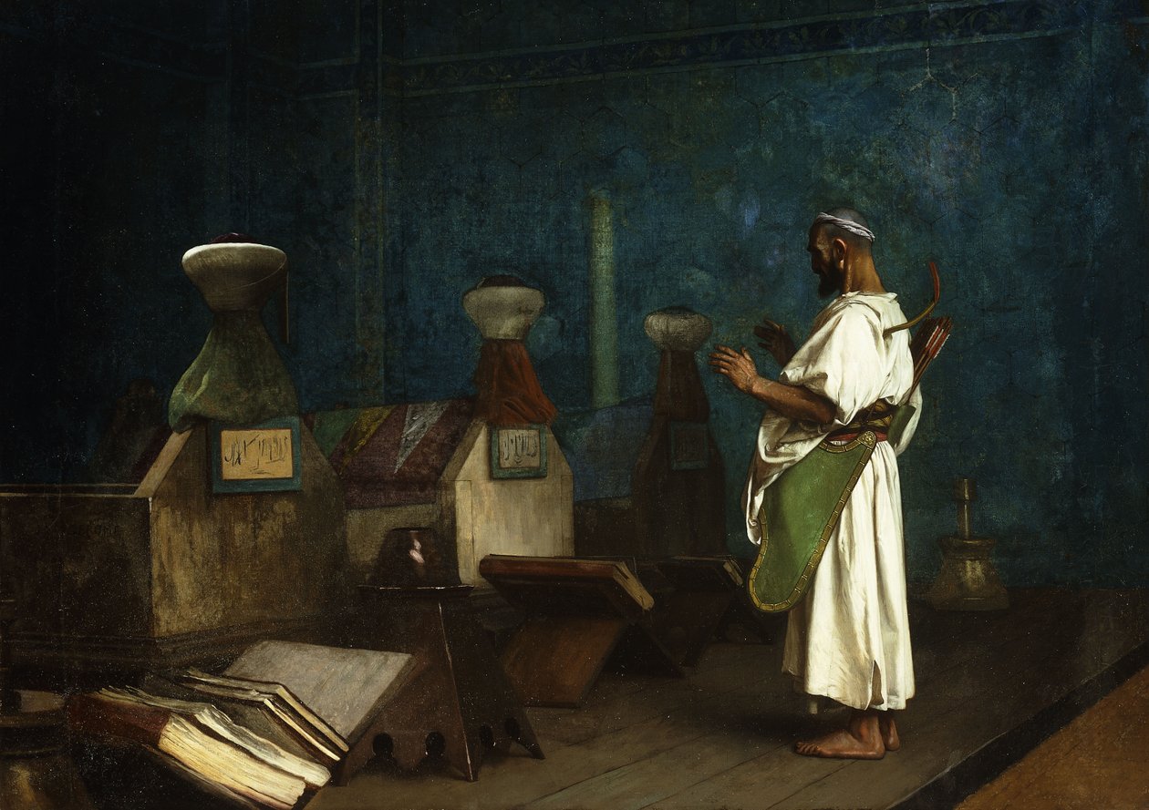 Modlitwa przy grobie sułtana; Le Tombeau des Kalifes a Brousse, 1878 autorstwa Jean Leon Gerome