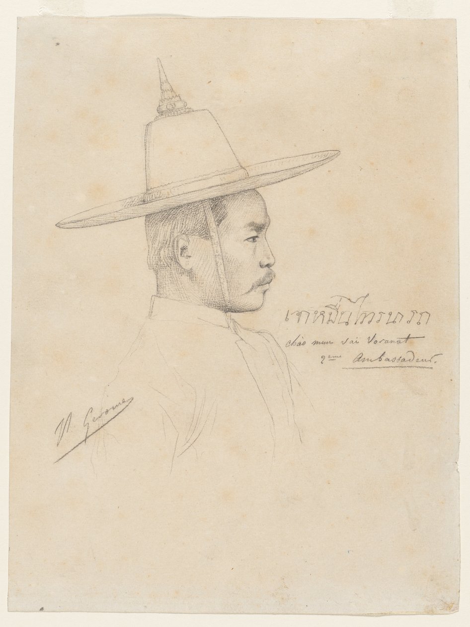 Studium dla przyjęcia ambasadorów syjamskich w Fontainebleau, 1861-1864. autorstwa Jean Leon Gerome