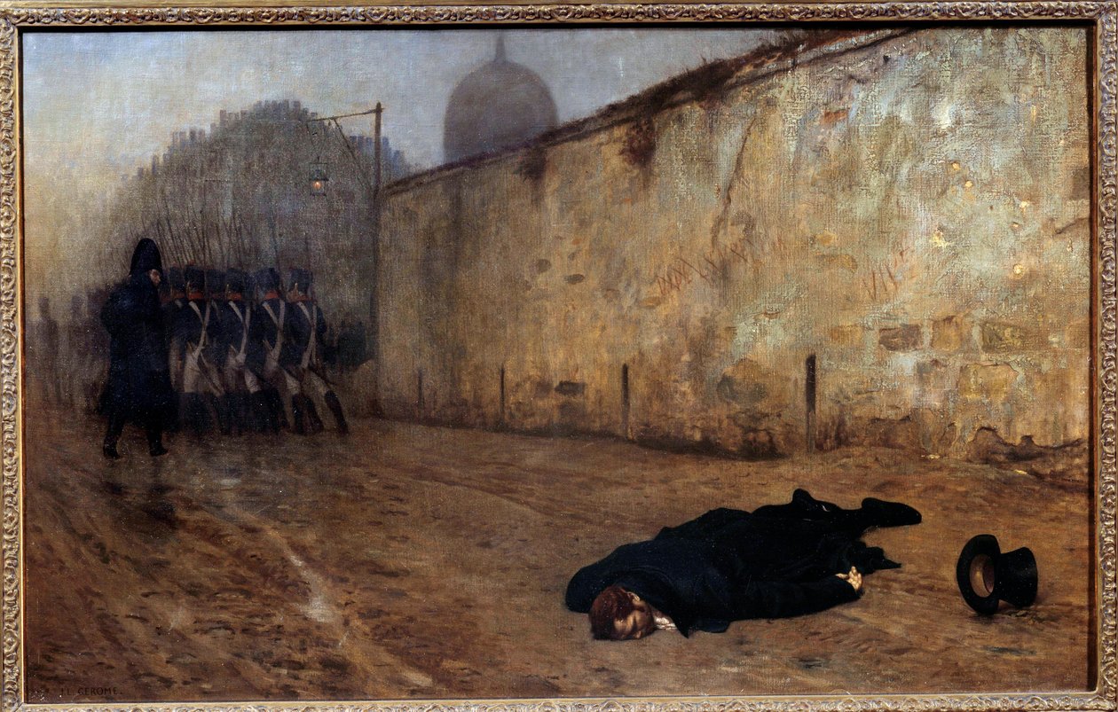 Egzekucja marszałka Michela Neya (1769-1815) o godzinie dziewiątej rano 7 grudnia autorstwa Jean Leon Gerome
