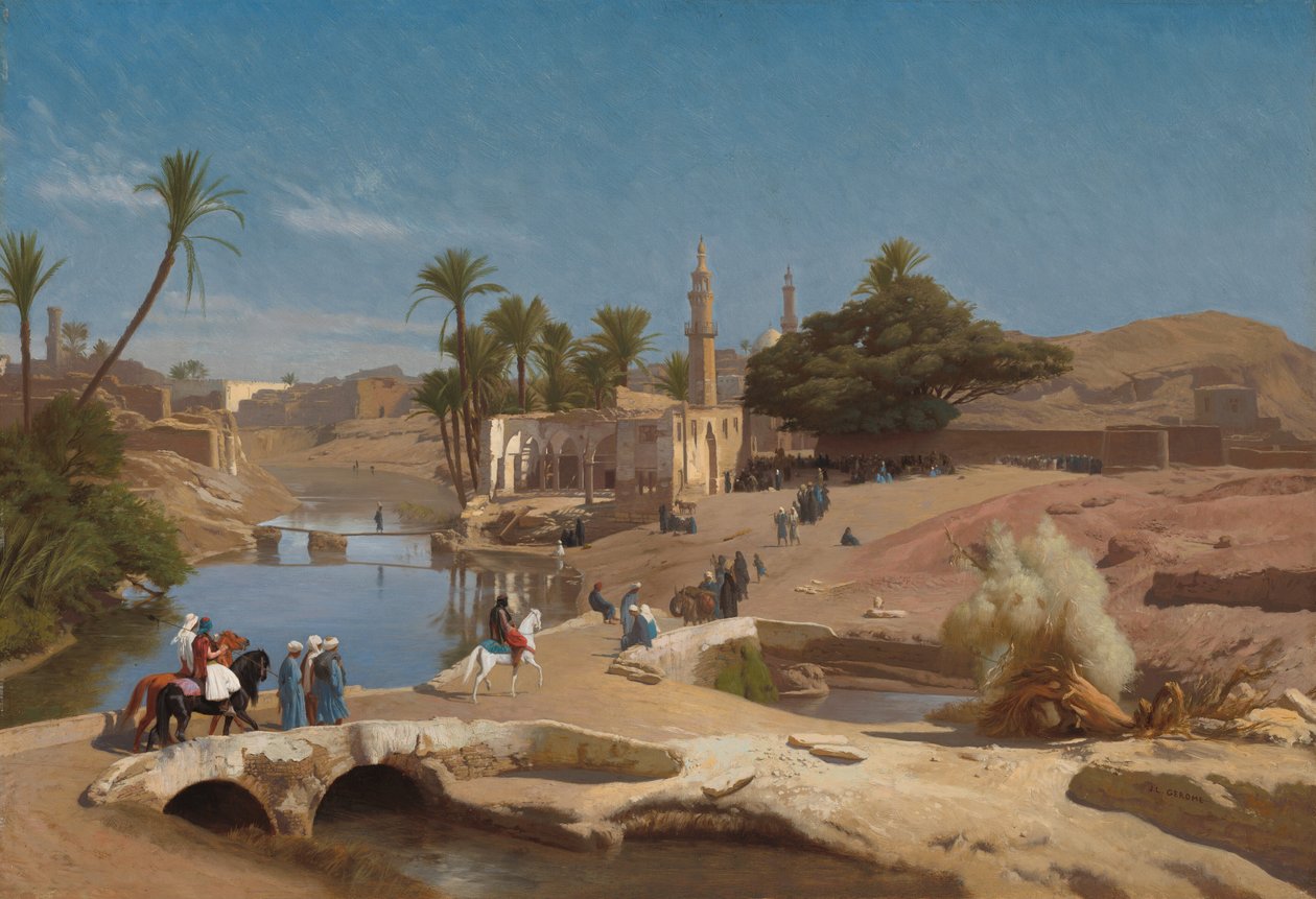 Widok Medinet El-Fayoum autorstwa Jean Leon Gerome