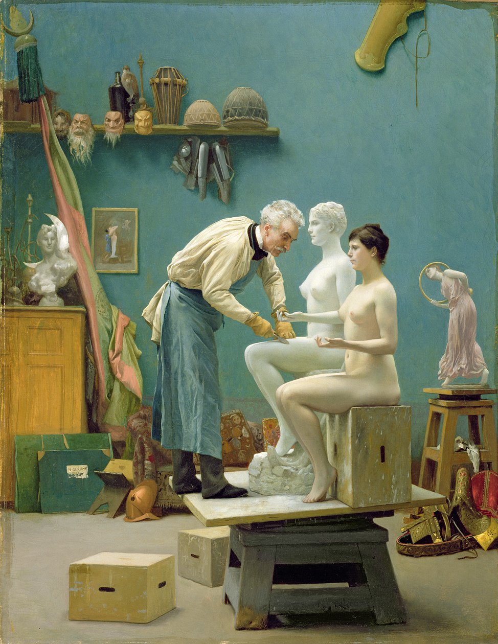 Praca w marmurze, czyli artysta rzeźbiący Tanagrę autorstwa Jean Leon Gerome