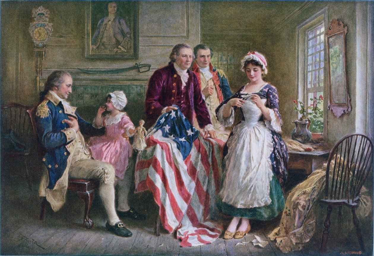 Betsy Ross 1777 autorstwa Jean Leon Gerome Ferris
