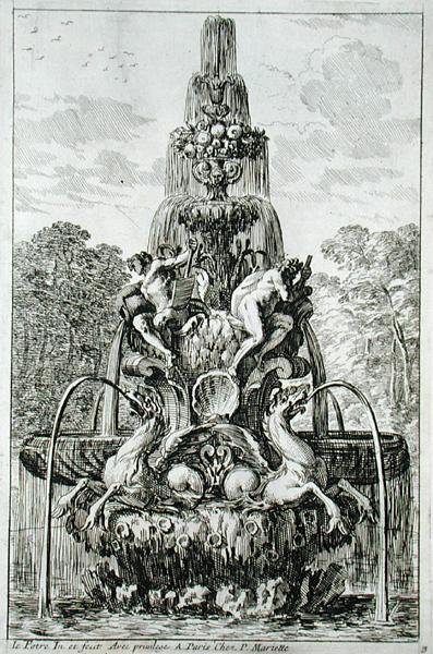 Fontanna z „Fontanny i strumienie po włosku”, wydana w 1661 r. (rycina) autorstwa Jean Lepautre