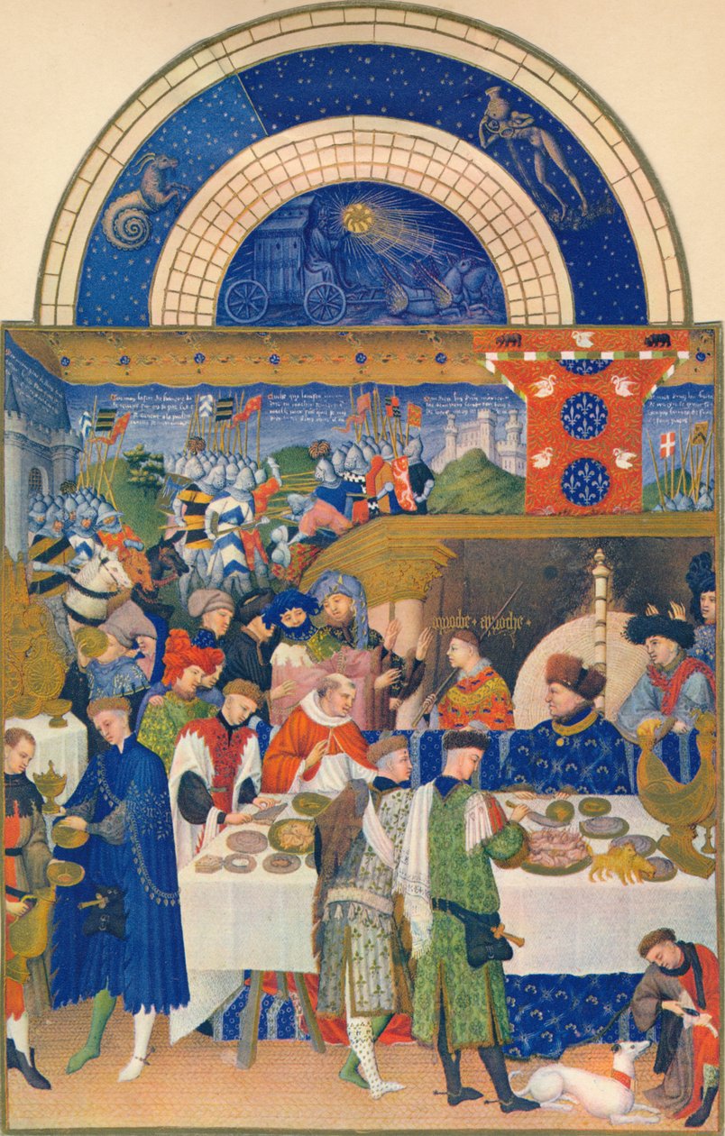 Styczeń - Książę de Berry przy stole, XV wiek, 1939. autorstwa Jean Limbourg