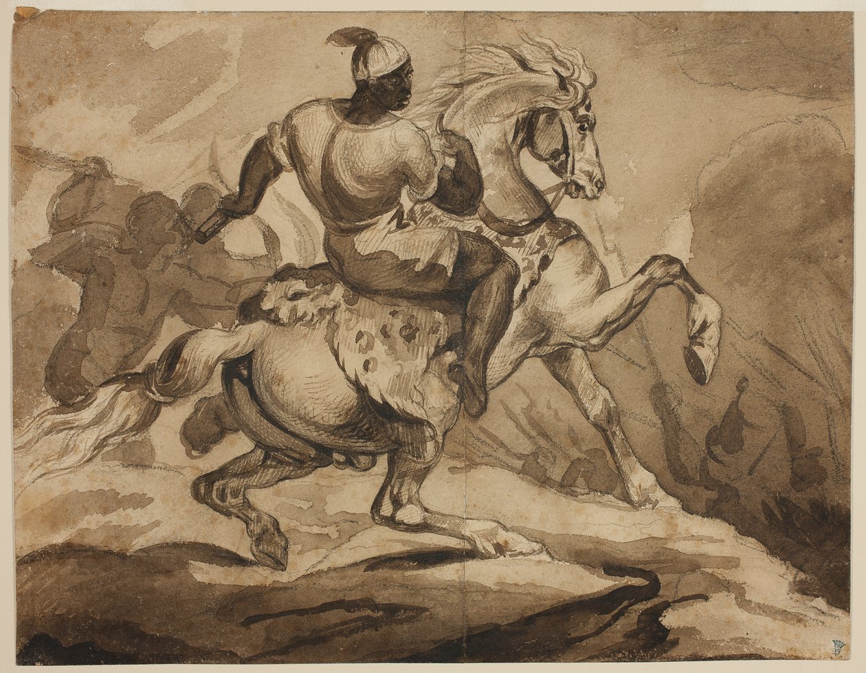 Haitański jeździec (Scena z "Francuskich wojen kolonialnych") autorstwa Jean Louis André Théodore Géricault