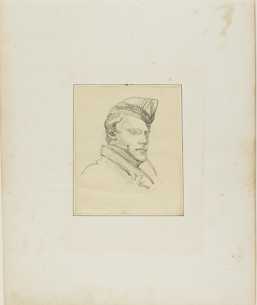 Portret młodego mężczyzny w czapce wojskowej autorstwa Jean Louis André Théodore Géricault