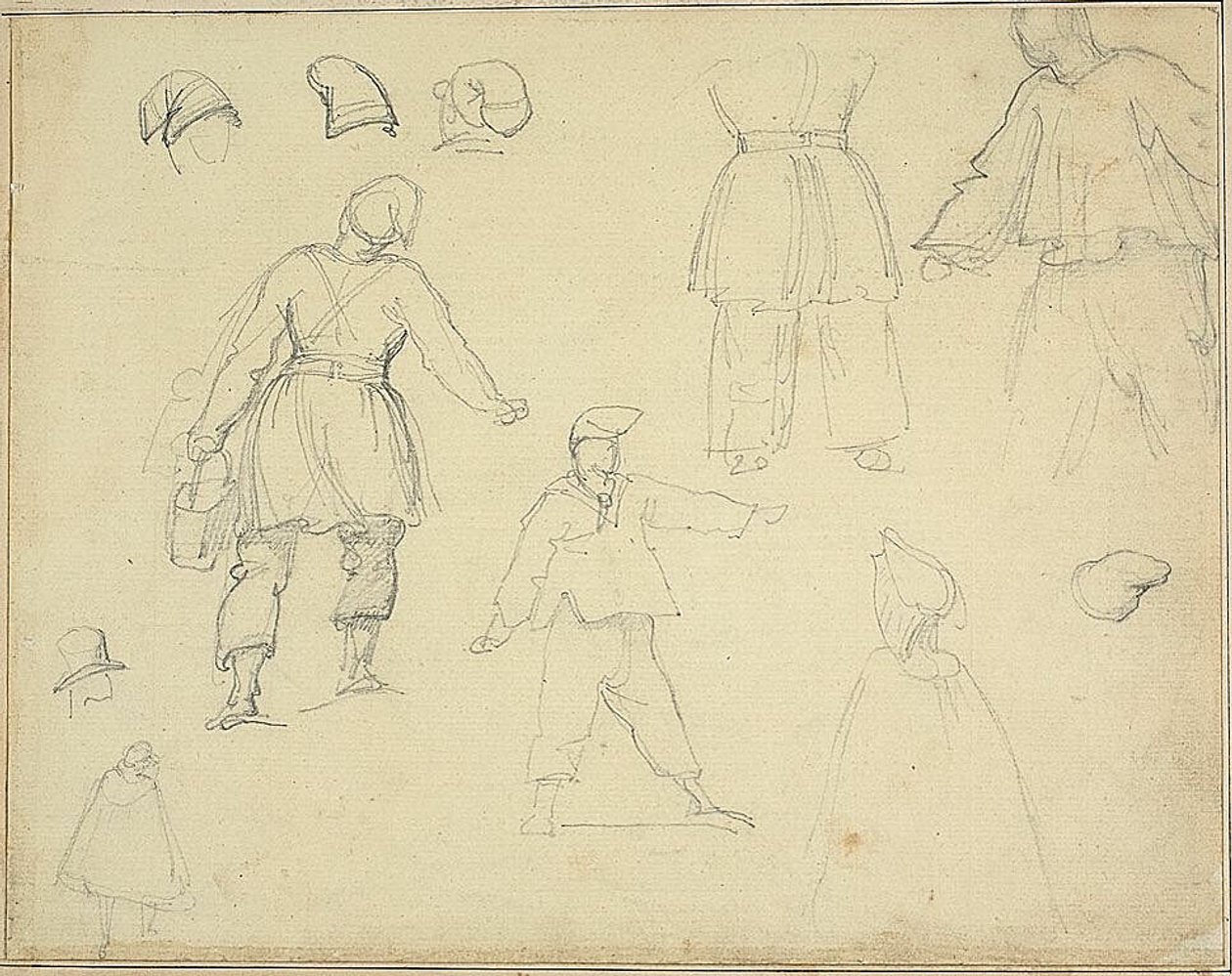 Szkice: Stajenny niosący wiadro autorstwa Jean Louis André Théodore Géricault