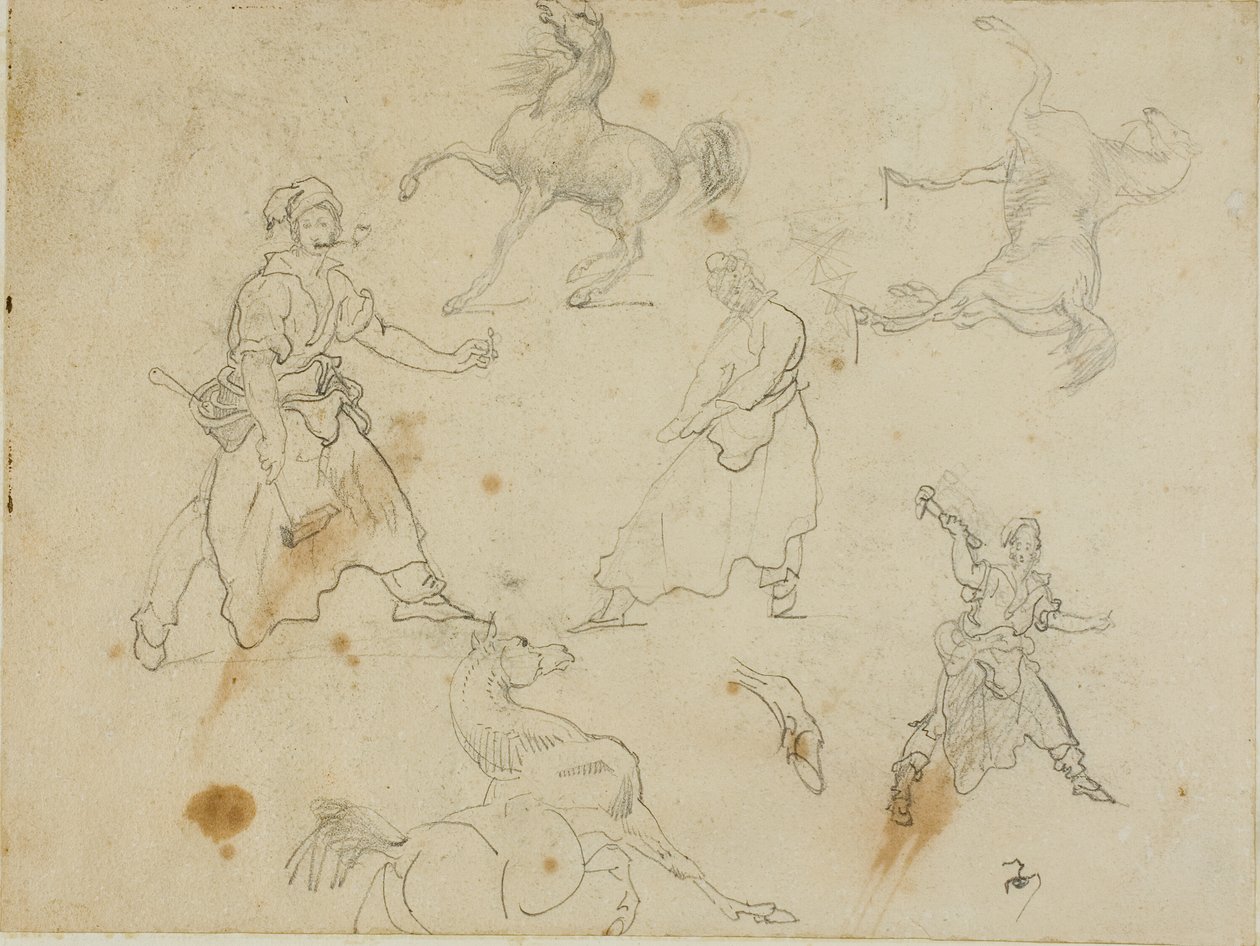 Studia nad kowalami i końmi autorstwa Jean Louis André Théodore Géricault