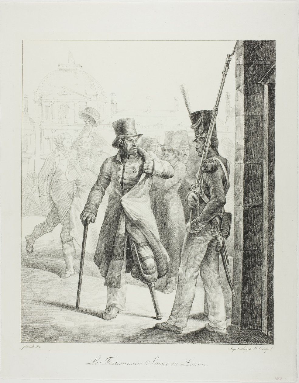 Szwajcarski wartownik w Luwrze autorstwa Jean Louis André Théodore Géricault