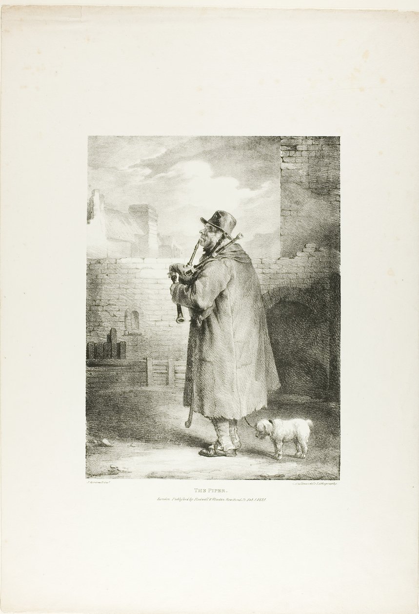 The Piper, płyta pierwsza z Różne tematy narysowane z życia na kamieniu autorstwa Jean Louis André Théodore Géricault