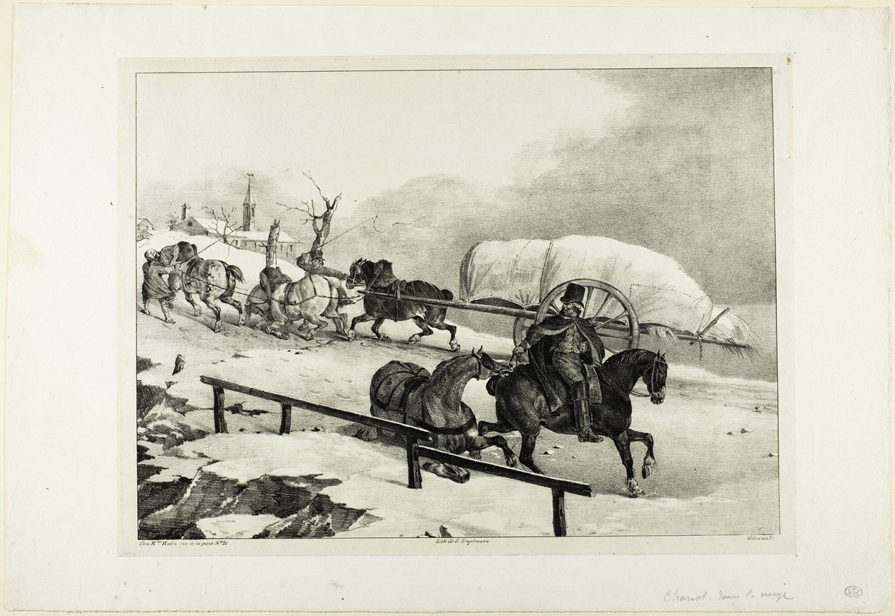 Wagon wspinający się po zboczu autorstwa Jean Louis André Théodore Géricault
