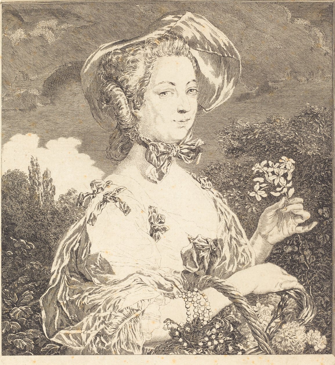 Markiza de Pompadour jako piękna żardiniera autorstwa Jean Louis Anselin after Carle Van Loo
