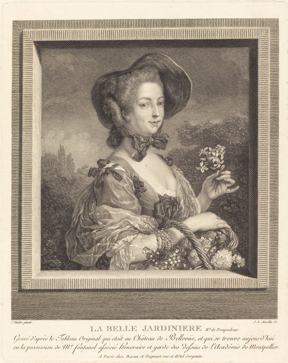 Markiza de Pompadour jako piękna żardiniera autorstwa Jean Louis Anselin after Carle Van Loo