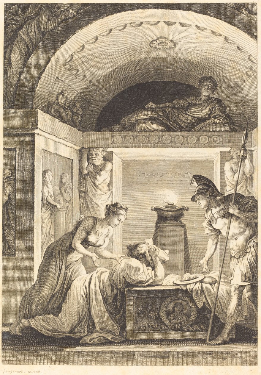 Matrona Efezu autorstwa Jean Louis Delignon and Antoine Jean Duclos after Jean Honoré Fragonard