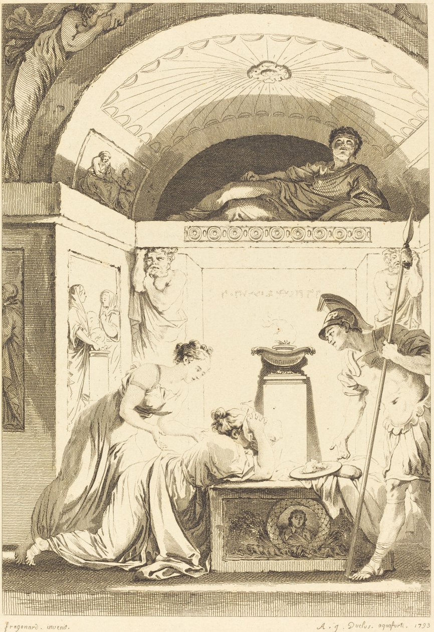 Matrona Efezu autorstwa Jean Louis Delignon and Antoine Jean Duclos after Jean Honoré Fragonard