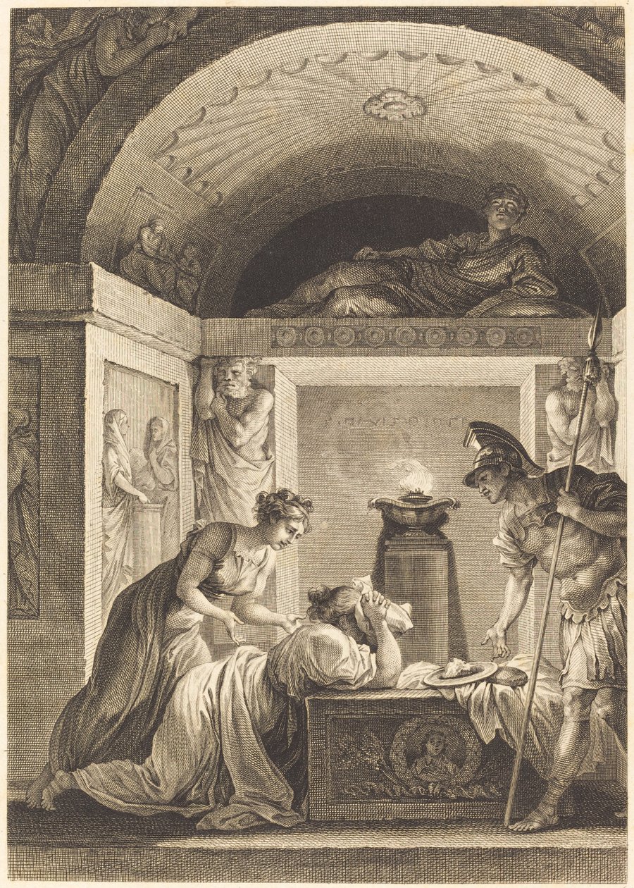 Matrona Efezu autorstwa Jean Louis Delignon and Antoine Jean Duclos after Jean Honoré Fragonard