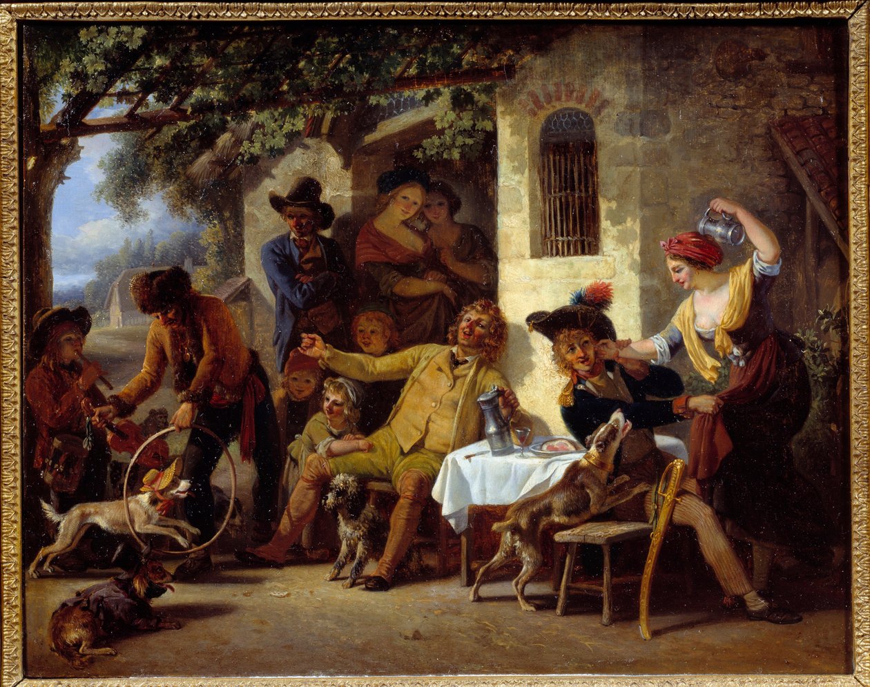 Saltims przed karczmą Obraz Jean Louis Demarne (1744-1829) 1823 Grenoble, Musee des Beaux Arts autorstwa Jean Louis Demarne