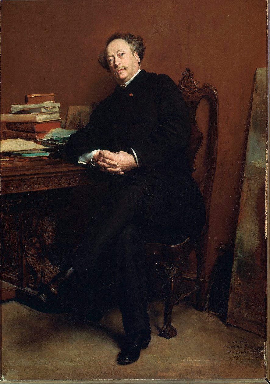 Portret Alexandre Dumas Jr. (1824-1895) w 1877 r. Obraz Jean Louis Ernest Meissonier (1815-1891). Pałace w Wersalu Muzeum autorstwa Jean Louis Ernest Meissonier