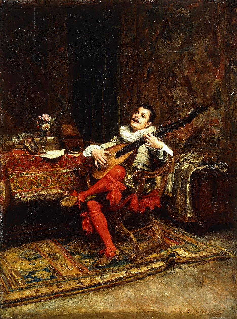 Lutniarz, 1887 autorstwa Jean Louis Ernest Meissonier