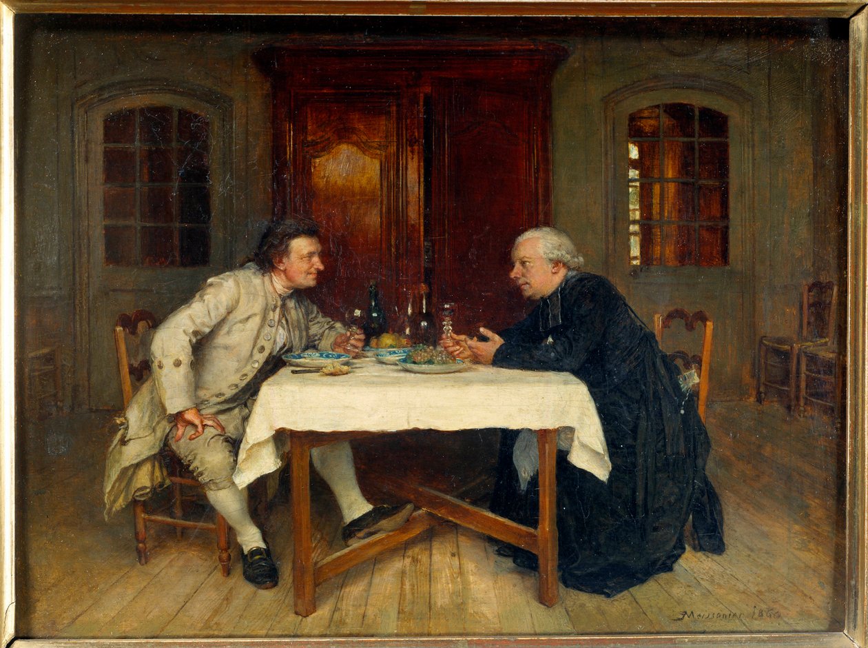 Wino lekarstwa. Obraz Ernesta Meissoniera (1815 - 1891) autorstwa Jean Louis Ernest Meissonier