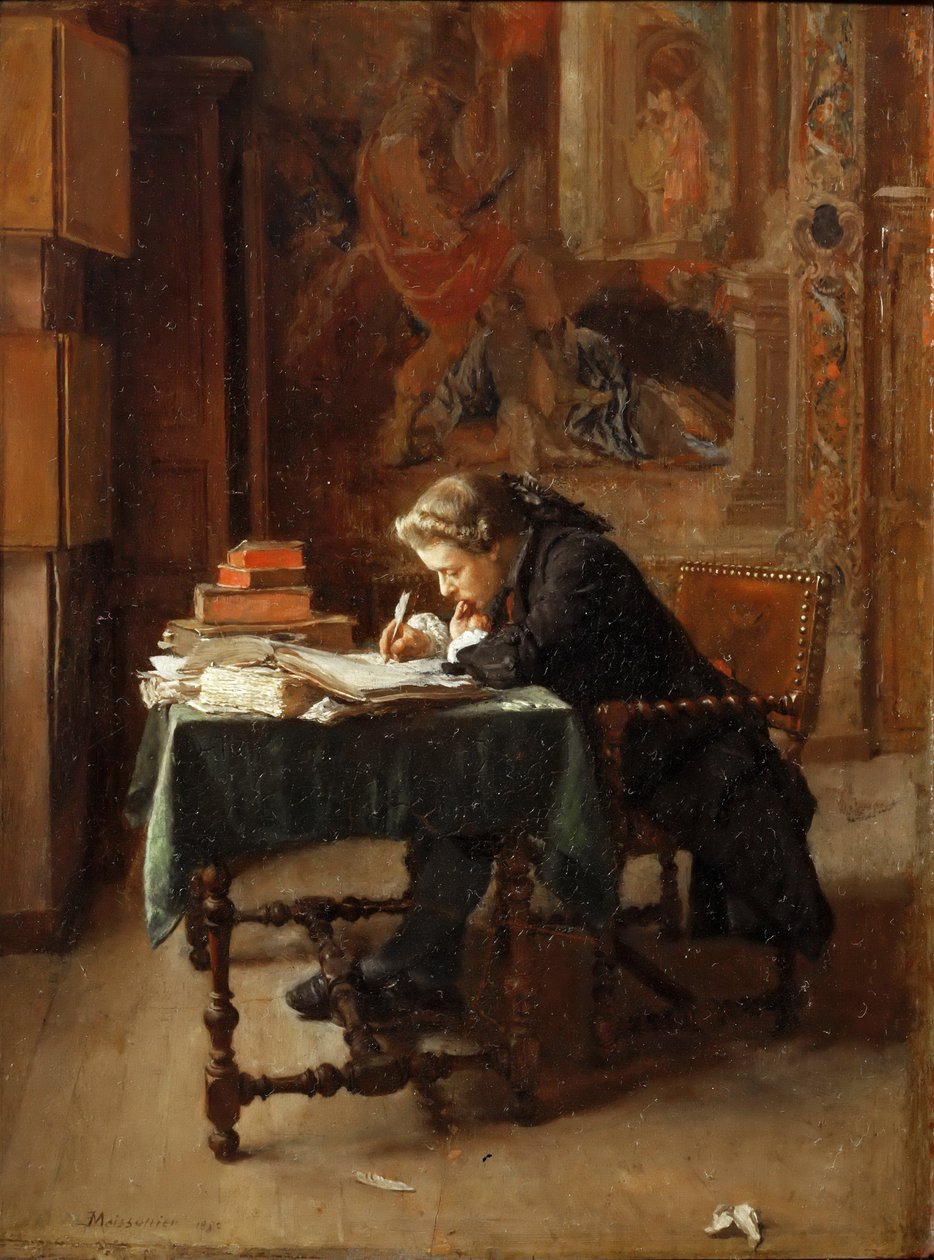 Młody człowiek piszący autorstwa Jean Louis Ernest Meissonier