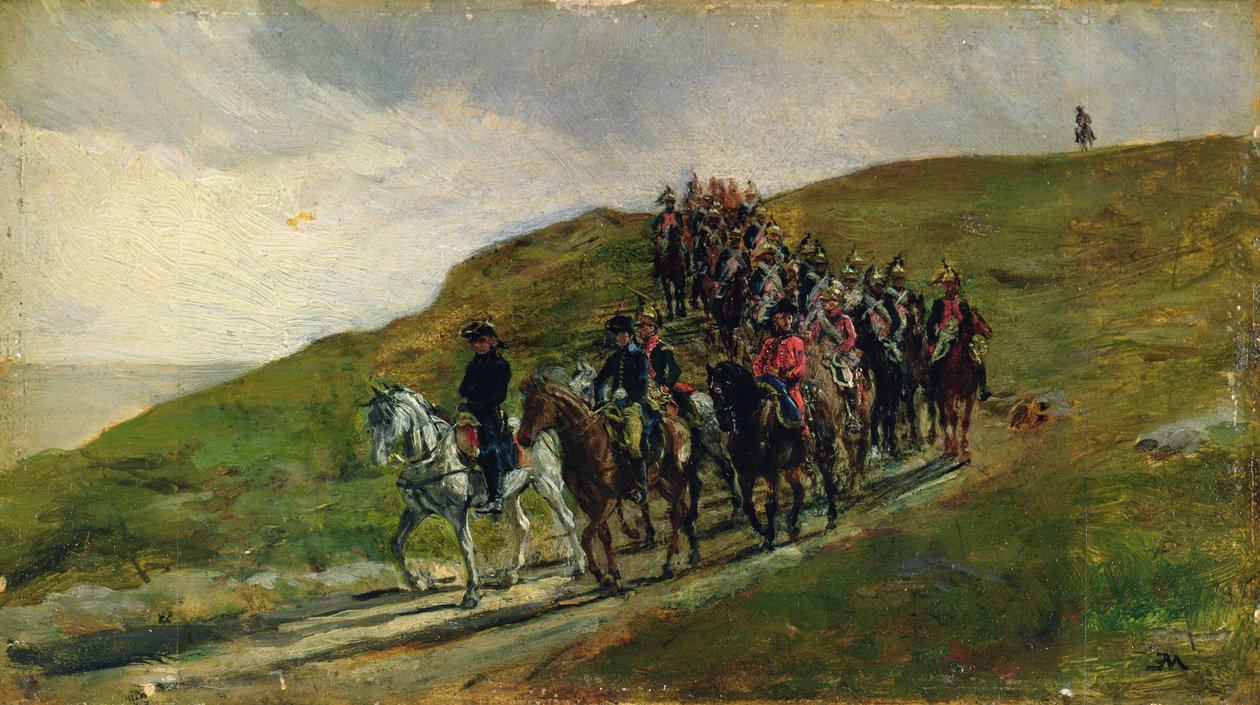 Przednia straż armii (olej na desce) autorstwa Jean Louis Ernest Meissonnier