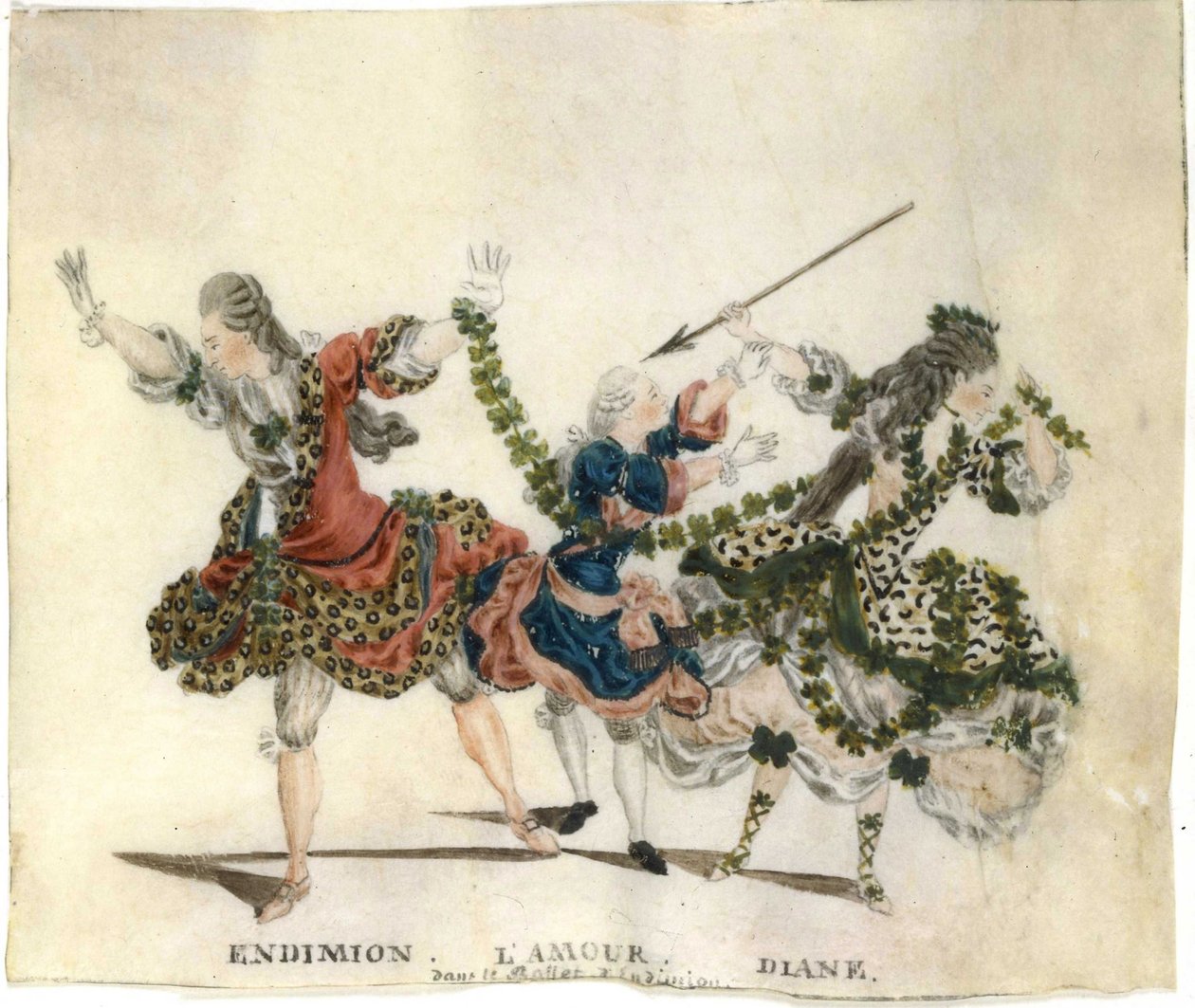 Projekt kostiumu do baletu Endymion autorstwa Gaetano Vestrisa, 1773-1778. autorstwa Jean Louis Fesch