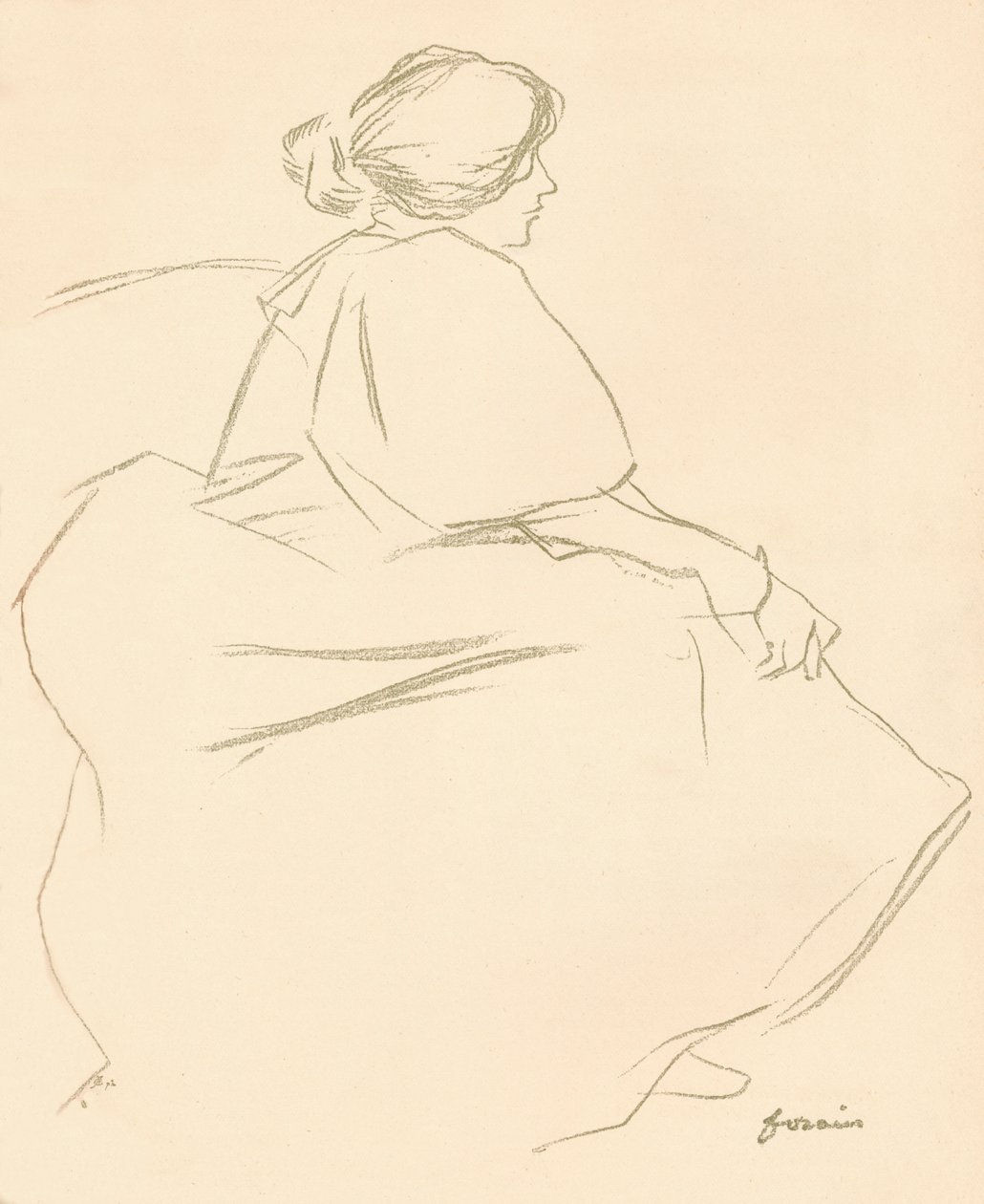 Studium kredką, c1872-1898, 1898 autorstwa Jean Louis Forain