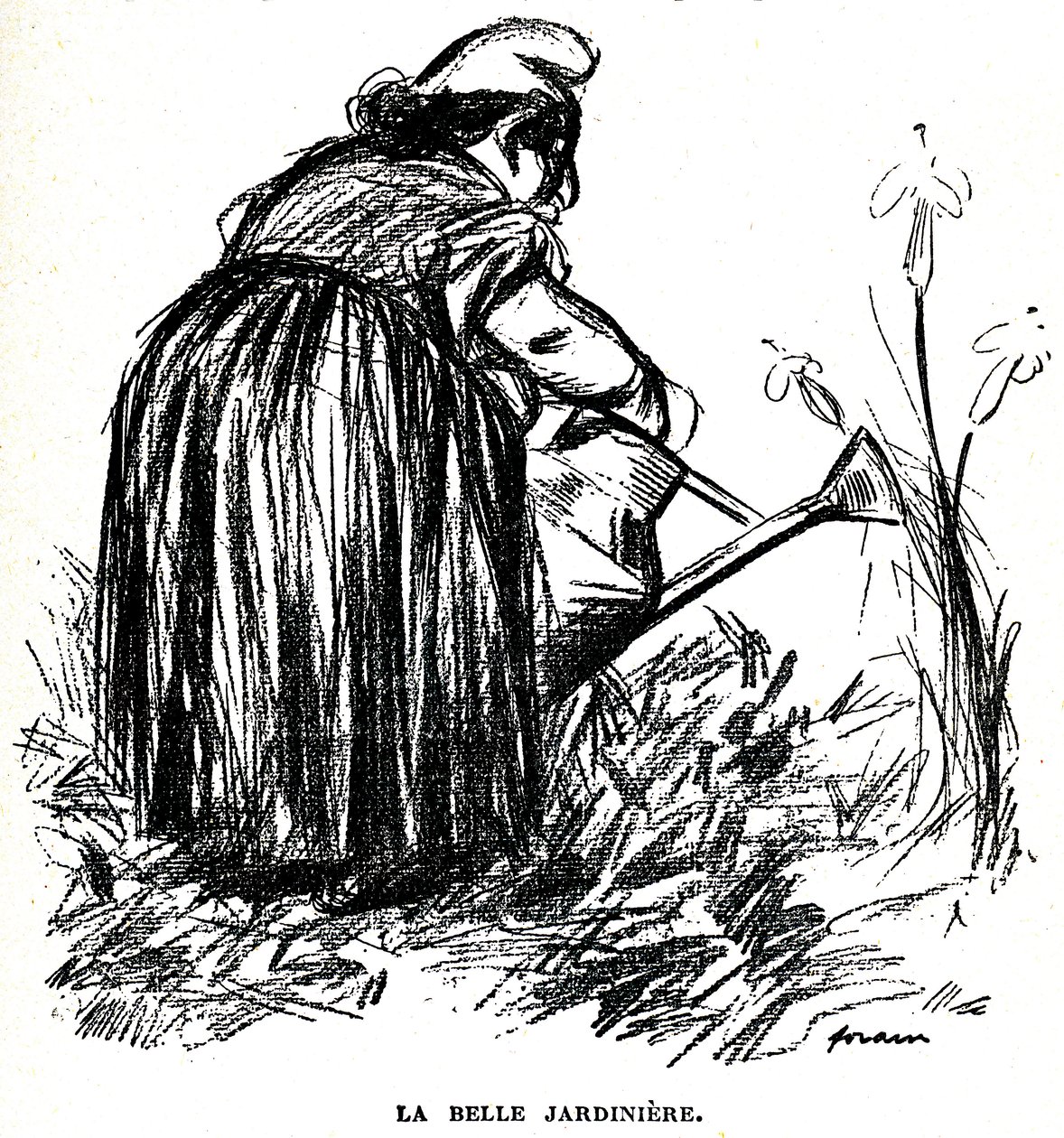 Rysunek antysemicki opublikowany przed 1900 r. w gazecie „” Psst...! „” autorstwa Jean Louis Forain