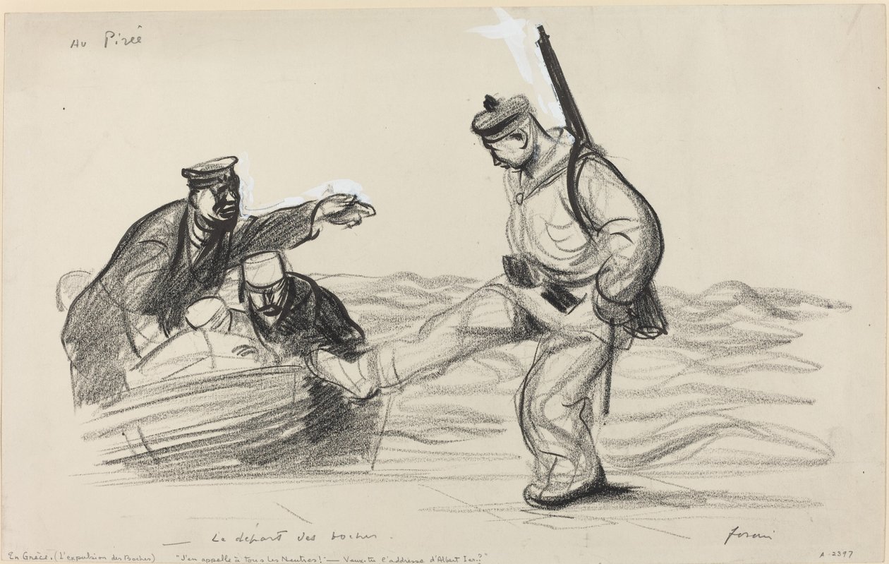 W Pireusie. - Odejście Boches., c. 19141919. autorstwa Jean Louis Forain