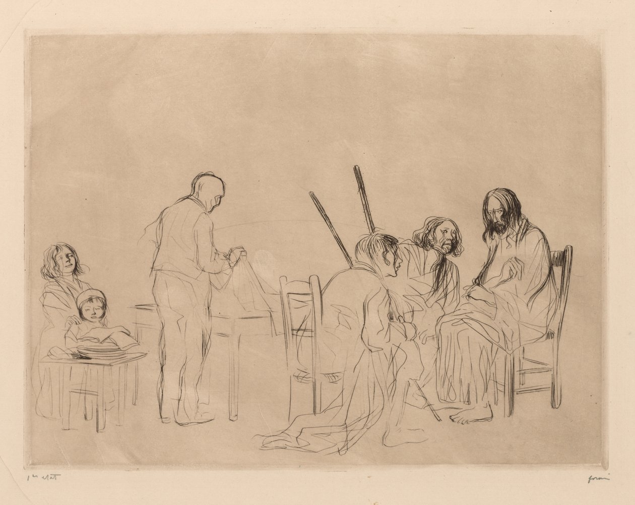 Przed wieczerzą w Emaus autorstwa Jean Louis Forain