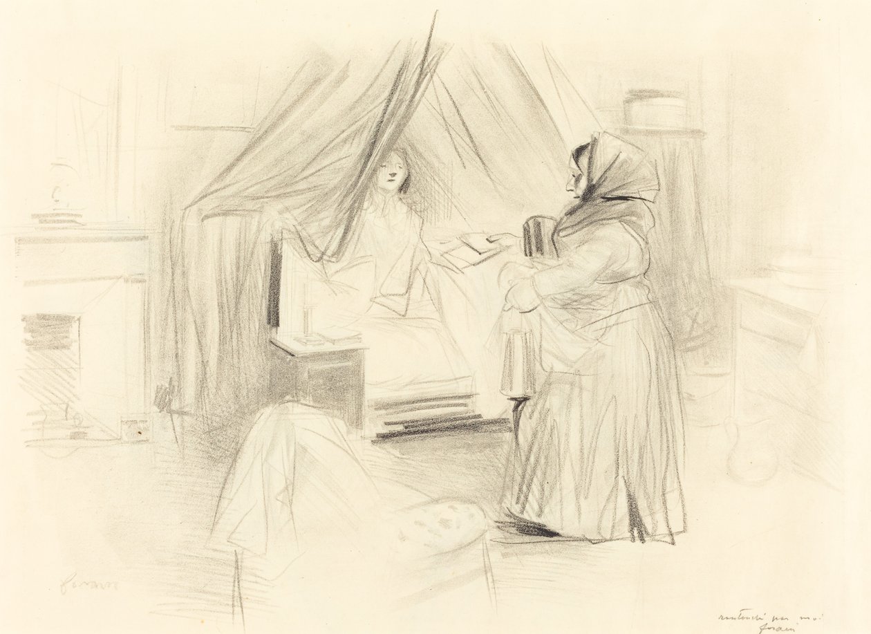 Śniadanie (płyta pozioma) autorstwa Jean Louis Forain