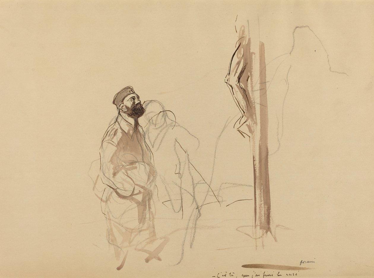 Tu skończyłem księdza, ok. godz. 19141919. autorstwa Jean Louis Forain